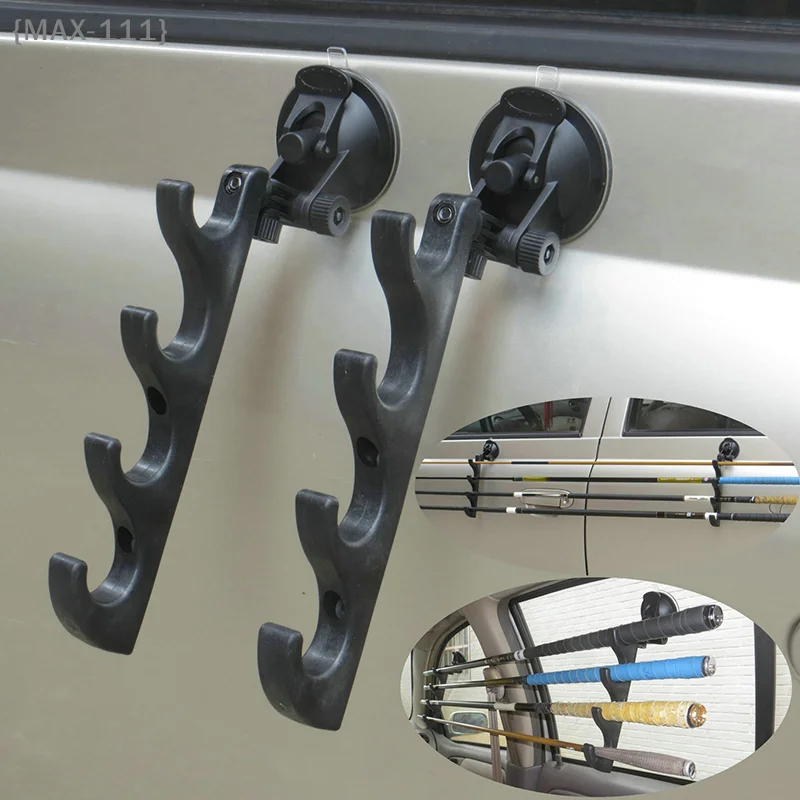 【F2-MAX111】SuctionCup Fishing Rod Bracket Car Fishing Rod Holder Wall Mount Fishing Pole Rack With Suction Cup Fish Tackle Tools
