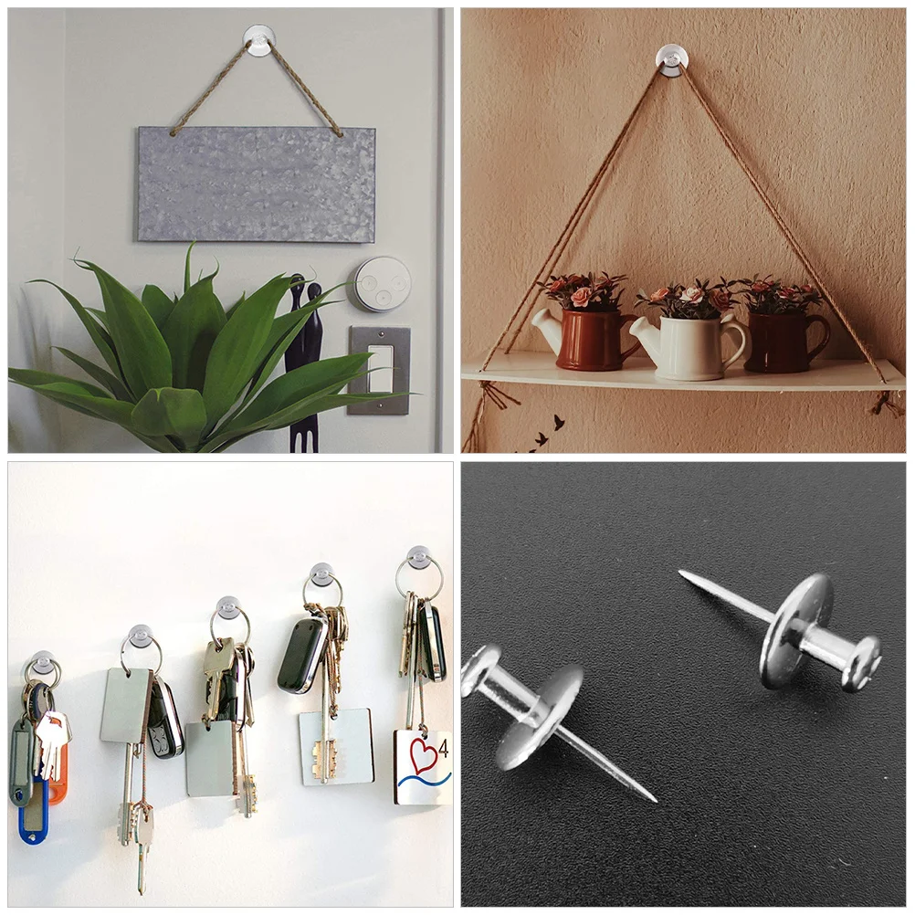 

30Pcs Zinc Alloy Thumbtacks Flat Top Push Pins Replaceable Bulletin Board Pins Office Home Map Markers Compact Desk Accessories