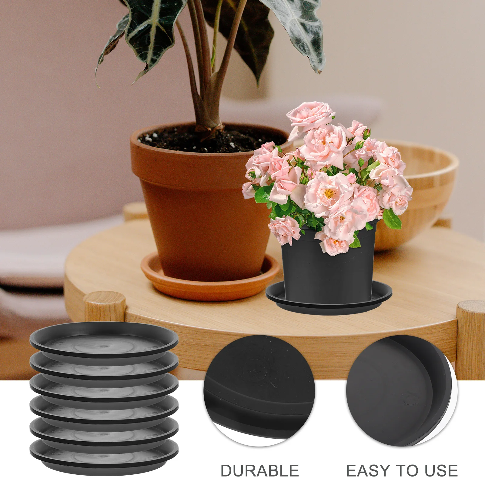 

10Pcs Plant Pot Saucer Sets PP Flowerpot Bases Anti-Slip Water Catcher Gardening Tray Flowerpot Holder Plant Pot Saucer
