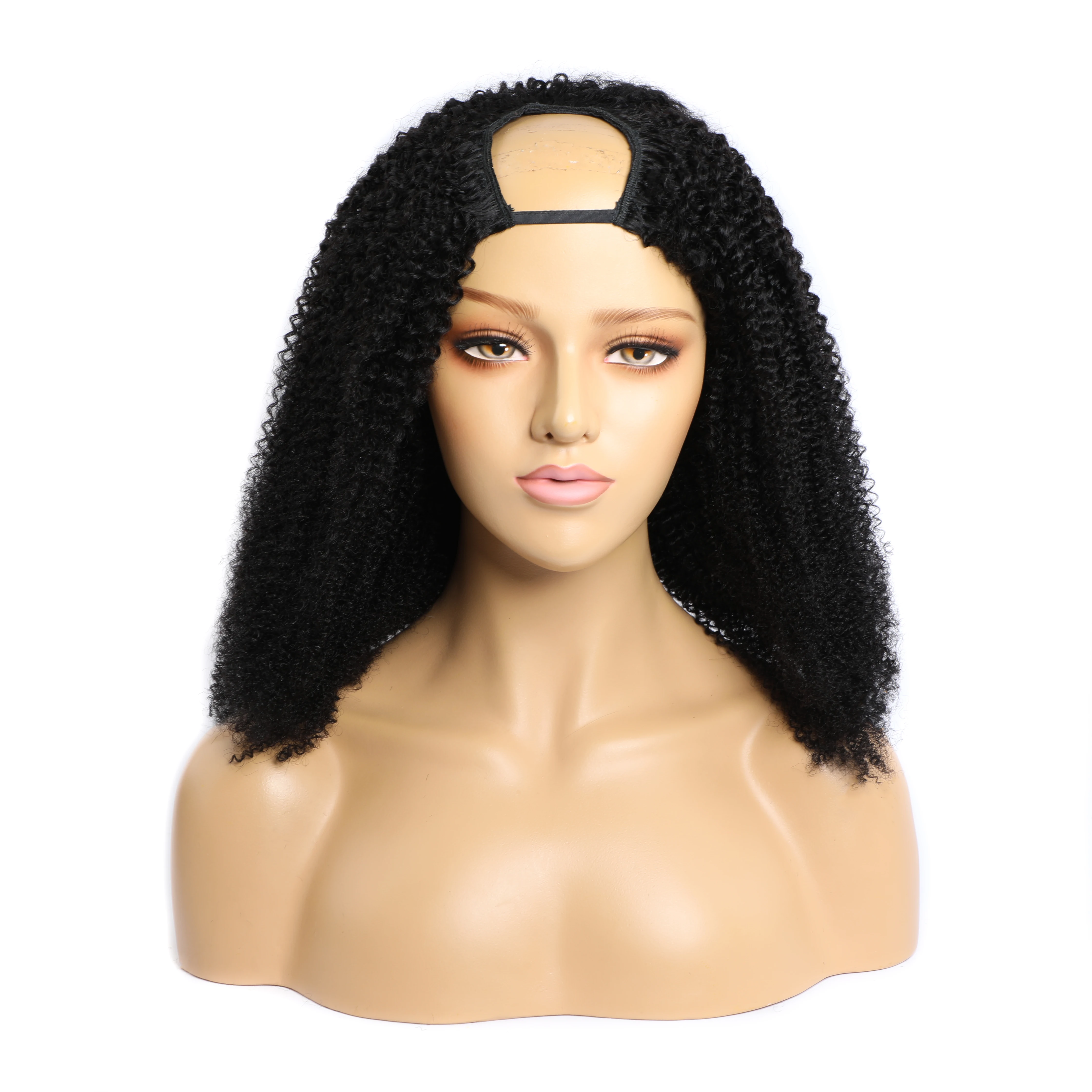 Megeen-Kinky مجعد U جزء شعر مستعار للنساء ، شعر بشري ، بدون خياطة ، شعر بكر ، بيروفي ، لا يترك ، 18-30 في ، ترقية