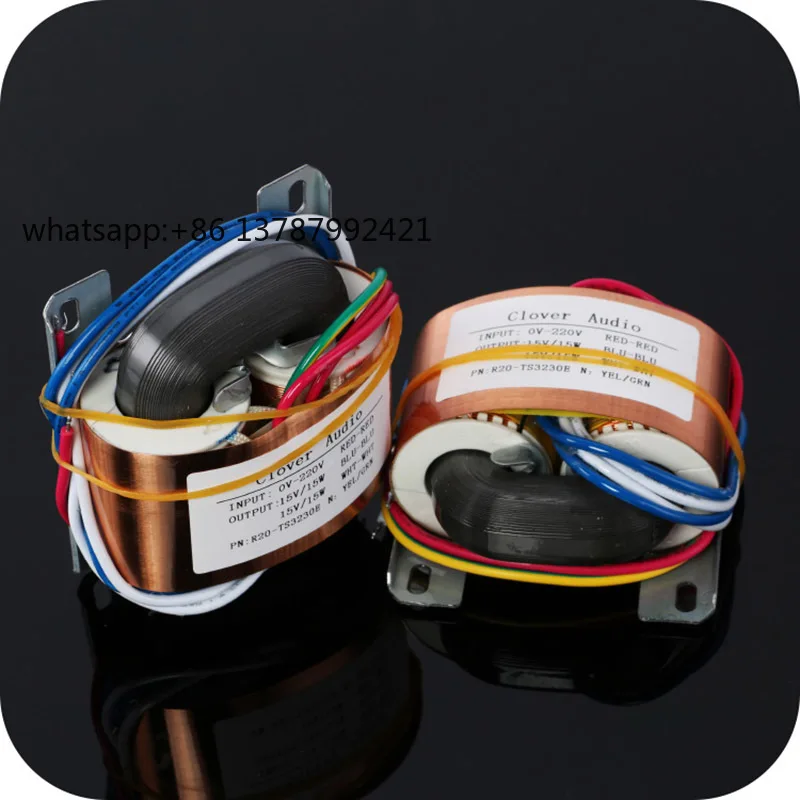 Copper Wire Shielded 30W R Type Transformer Dual 12V/15V/18V  18V + 12V  for Preamp DAC Headphone Amplifier