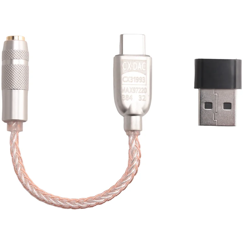 B27B Audio Adapter Digital Audio Amplifier CX31993 MAX97220 Dual Chip Type-C-3.5Mm AMP Hifi PCM 32Bit/384Khz Headphone DAC