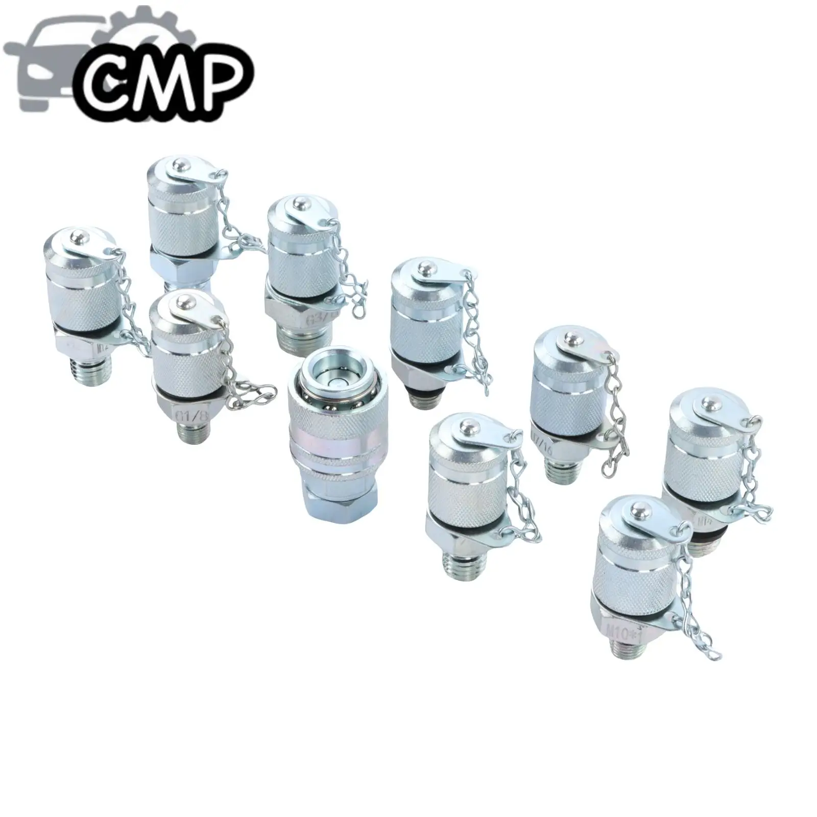 

10pcs/set Excavator Test Coupling For Excavator Hydraulic Pressure Gauge Test Kit Excavator Repair Replace Parts