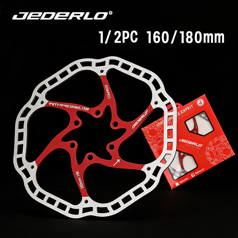 

JEDERLO 1/2PC Bicycle Rotors 160/180MM Bike Floating Disc Rotor Road Mtb Bike Brake Disc 160mm Bicycle Brakes Rotors 6 Bolts
