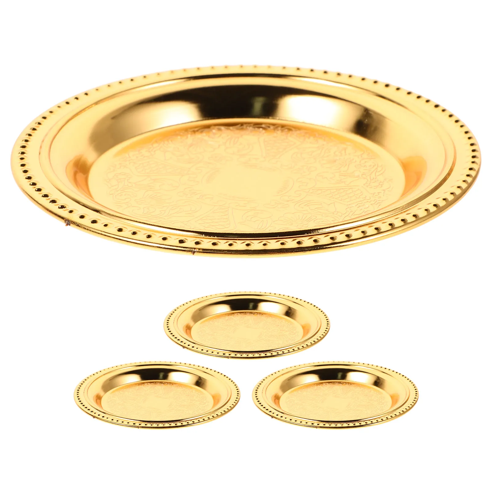 

4Pcs Cake Plate Set European Style Round Dessert Tray Serving Snack Jewelry Holder Pastry Coffee Table Breakfast Food Display
