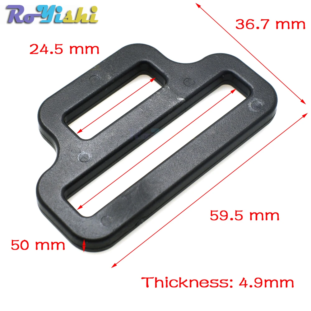 2 Hole Tri-Glide Adjust Buckles Plastic Slider for Backpack Straps Garment Accessories Webbing 24.5mm and 50mm