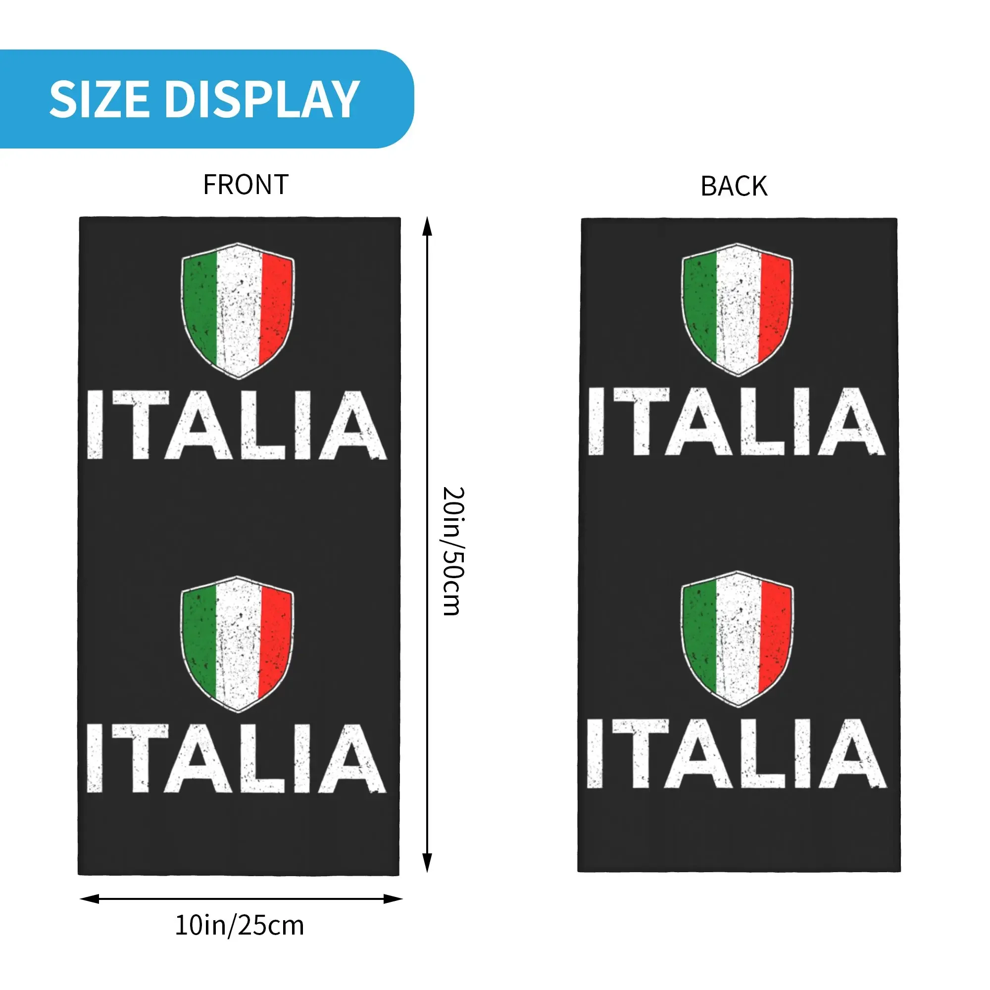 New Italia Italian Flag Winter Headband Neck Warmer Women Men Ski Camping Tube Scarf  Face Bandana Gaiter