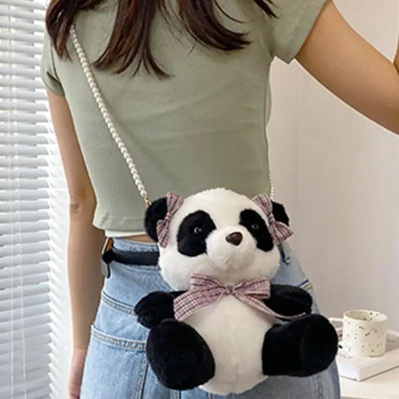 49MF hoạt hình panda túi vai dành cho trẻ phụ nữ dễ thương đồng tiền cổ cô gái sang trọng trong túi mùa