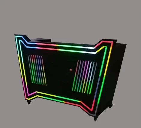 Custom Logo Disco Bar DJ Stand Upgrade Stainless Steel LED Light Folding Swivel Display Stand Nightclub Advertising