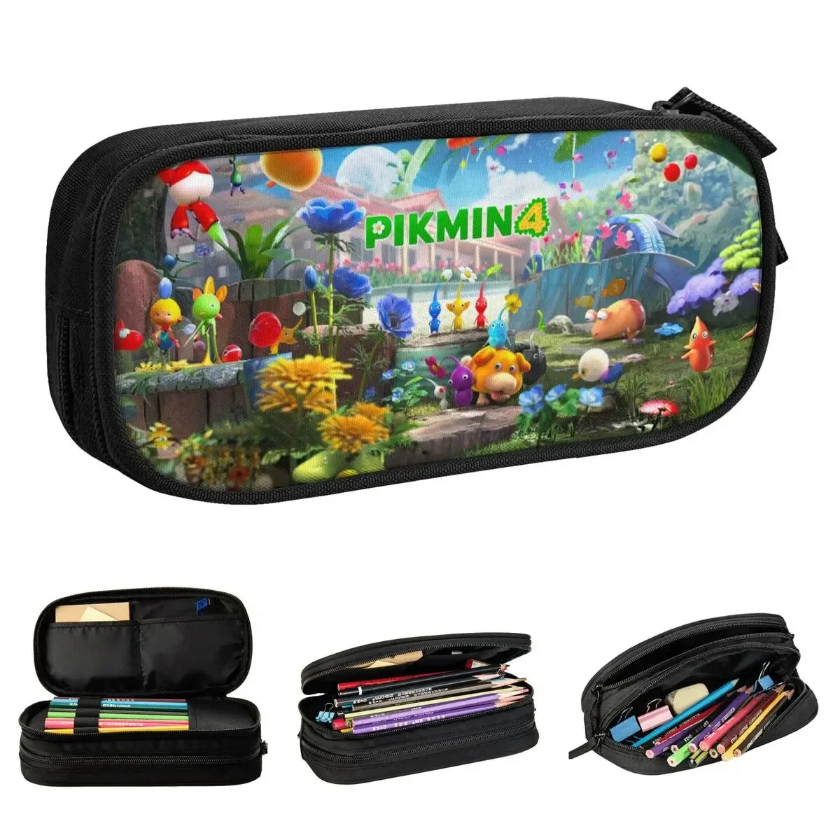 

New Pikmin 4 Pikmin Game Art Pencil Cases Fashion Pen Holder Bags Kids Big Capacity Students School Gifts Pencilcases