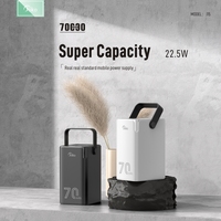 70000mAh Power Bank  With 20W PD 22.5W QC Quick Charging Powerbank Support FCP AFC VOOC 22.5 Portable PoverBank For Oneplus