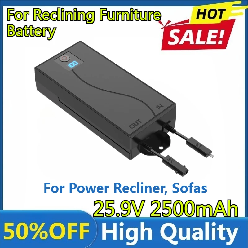 

New 2500mAh Battery Pack for Reclining Furniture (for Most Recliner) Rechargeable Power Supply 25.9V for Power Recliner, Sofas