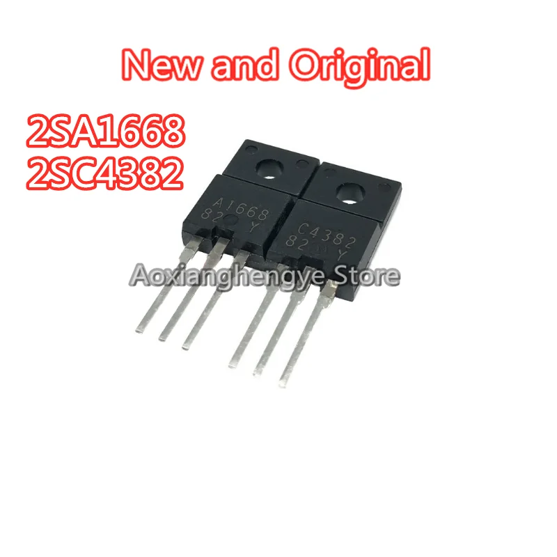 5PCS 2SA1668 2SC4382 A1668 C4382 TO-220F PNP NPN 200V 2A Audio power amplifier triode New original