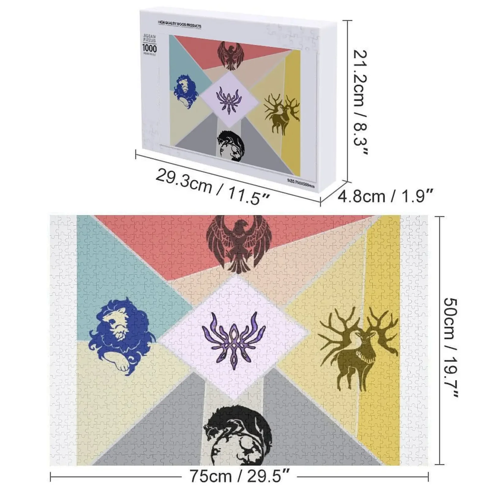 파이어 엠블럼 하우스 직소 퍼즐 맞춤형 장난감 어린이용 맞춤형 나무 상자 퍼즐