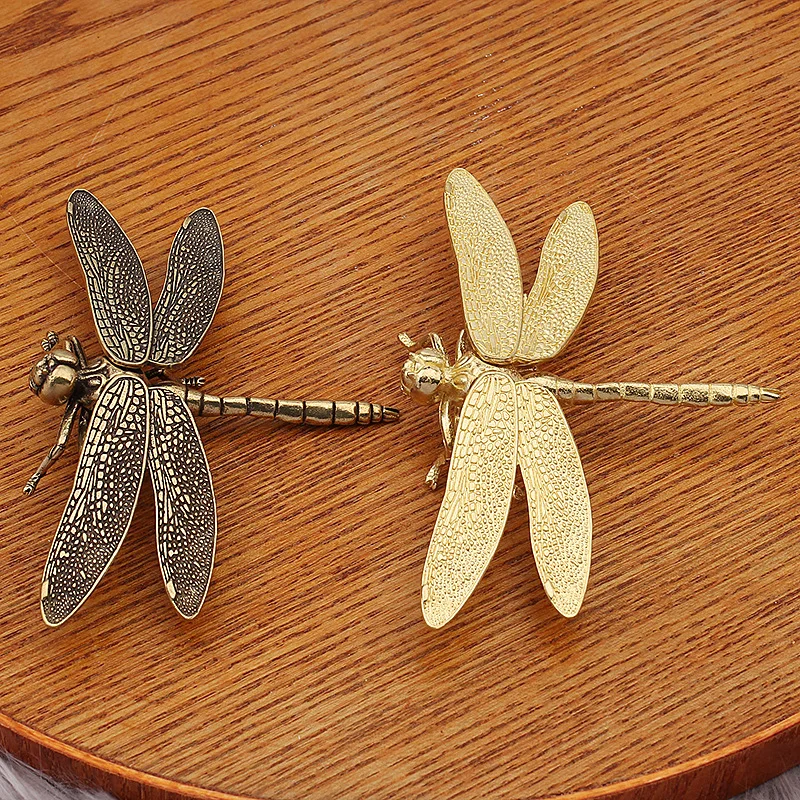 Brass Dragonfly Wings Detachable Accessories Vintage Fashion Gold Decorative Desktop Metal Ornaments Crafts
