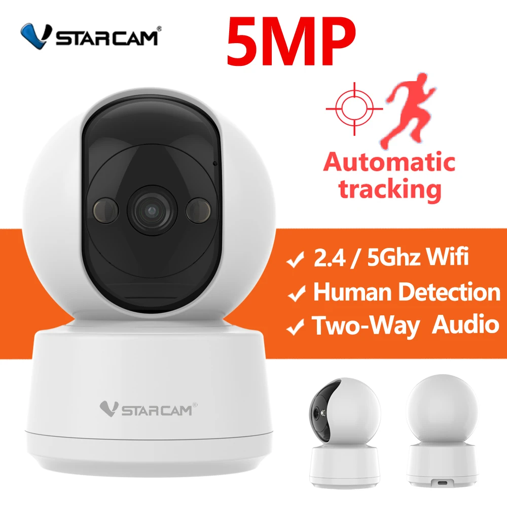 Vstarcam 5MP IP Camera 2.4G/5G WiFi Baby Monitor Security Protection Indoor Video Surveillance Auto Tracking Smart Home Pet Cam