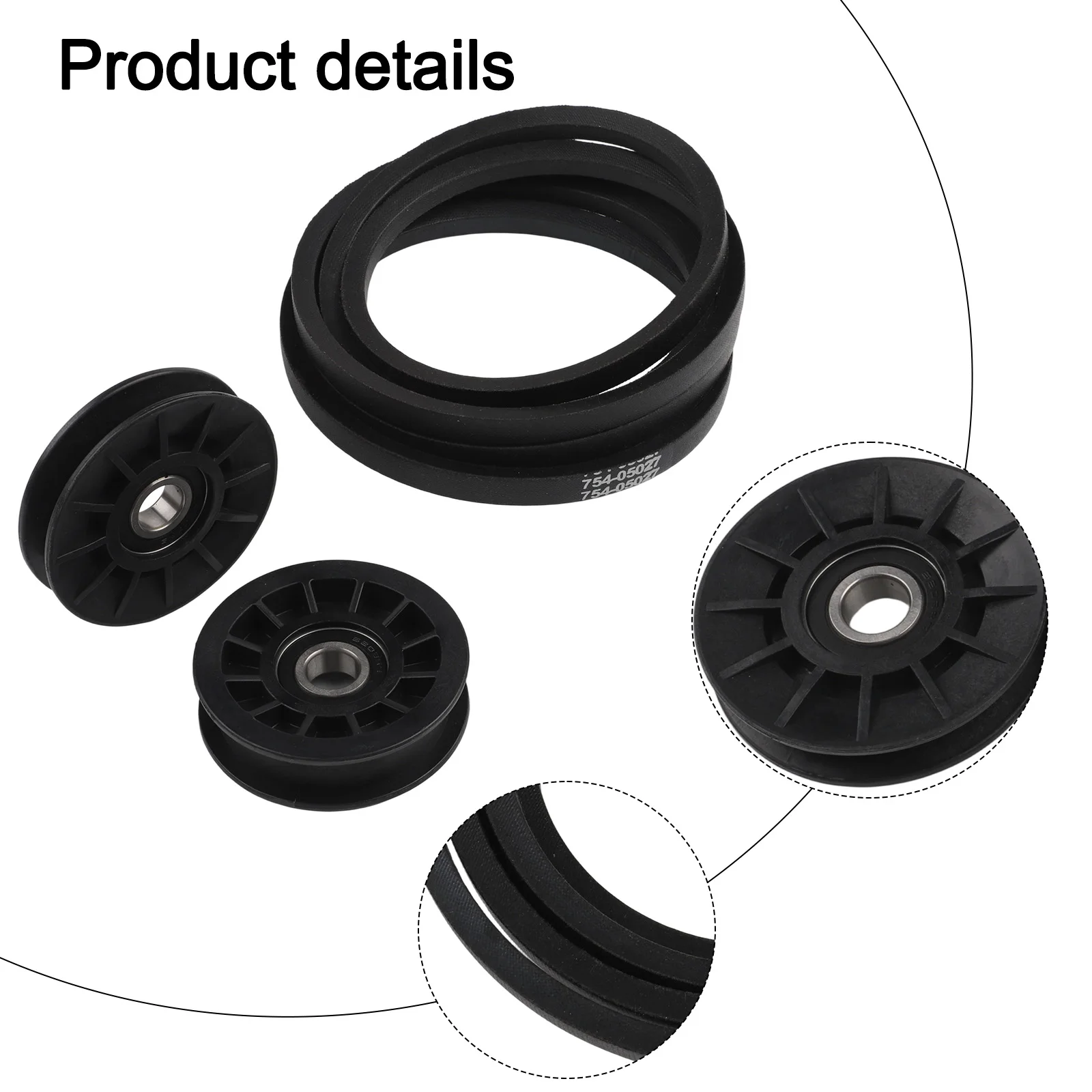Idler Pulley Kit 756-05024 756-05032 and Tractor Drive Belt 754-05027 for Cadet and For Craftsman Lawn Tractors