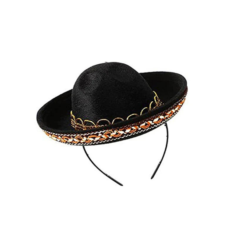 Chapeau de paille mexicain pour fête de carnaval, accessoires de performance, protection solaire en plein air, tissage de bambou, chapeaux amusants