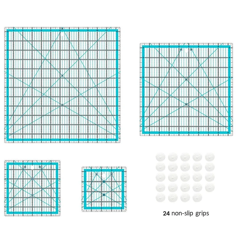 BAAG-4 Pezzi Righelli per quilting, Righelli e modelli per quilting, Righelli per quilting quadrati Righello per taglio tessuto per quilting e cucito