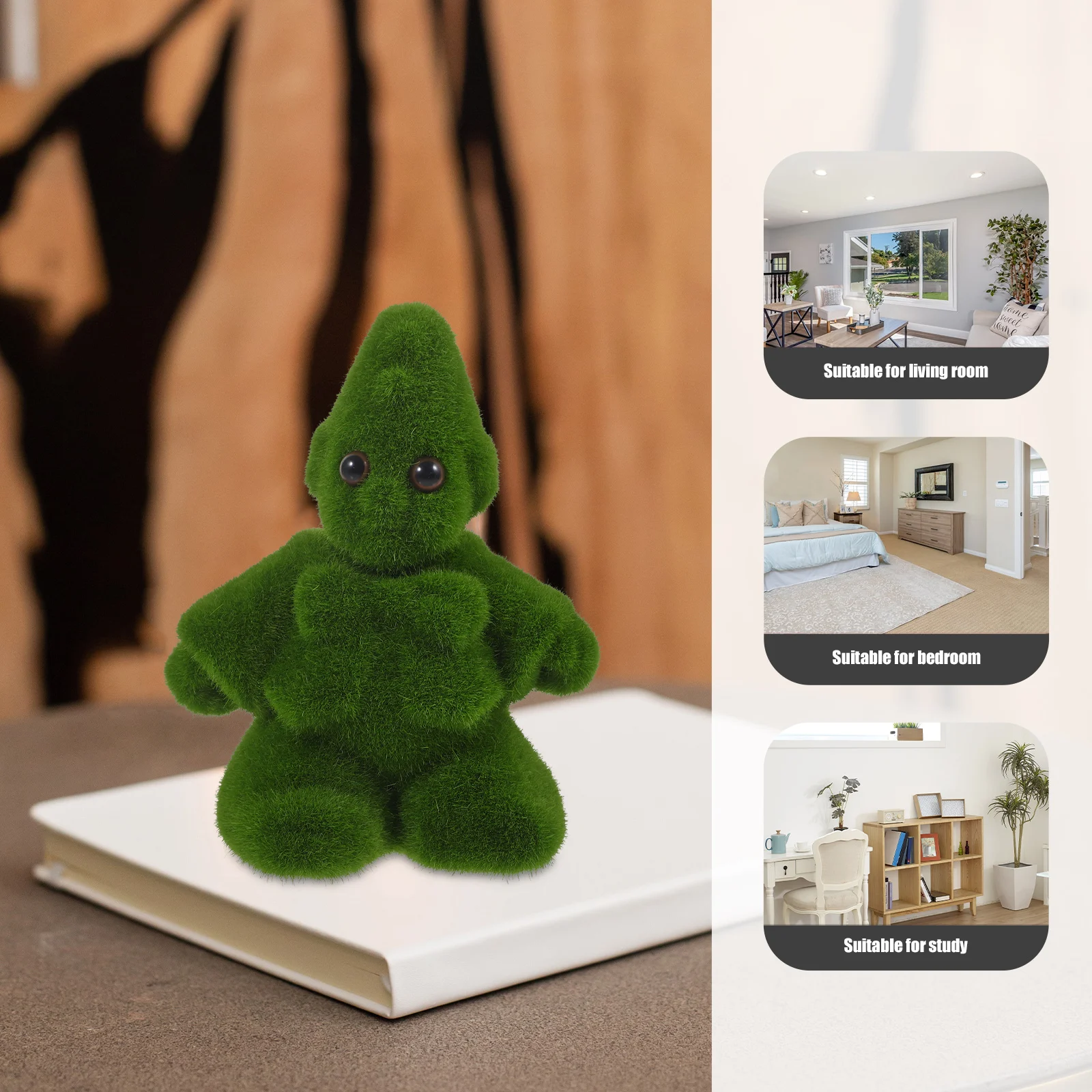 

Adorable Santa Claus Miniature Simulation Moss Statue For Decoration Office Xmas Ornament Small