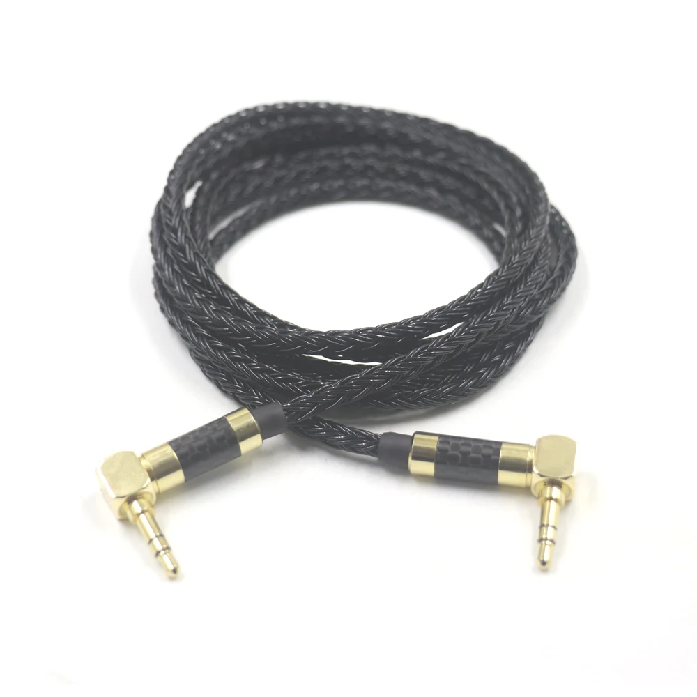 

16 Core OCC 3.5mm male to 3.5mm male 90 Degree Right Angle audio input cable speaker line for Car Headphone MP3/4 Aux Cord