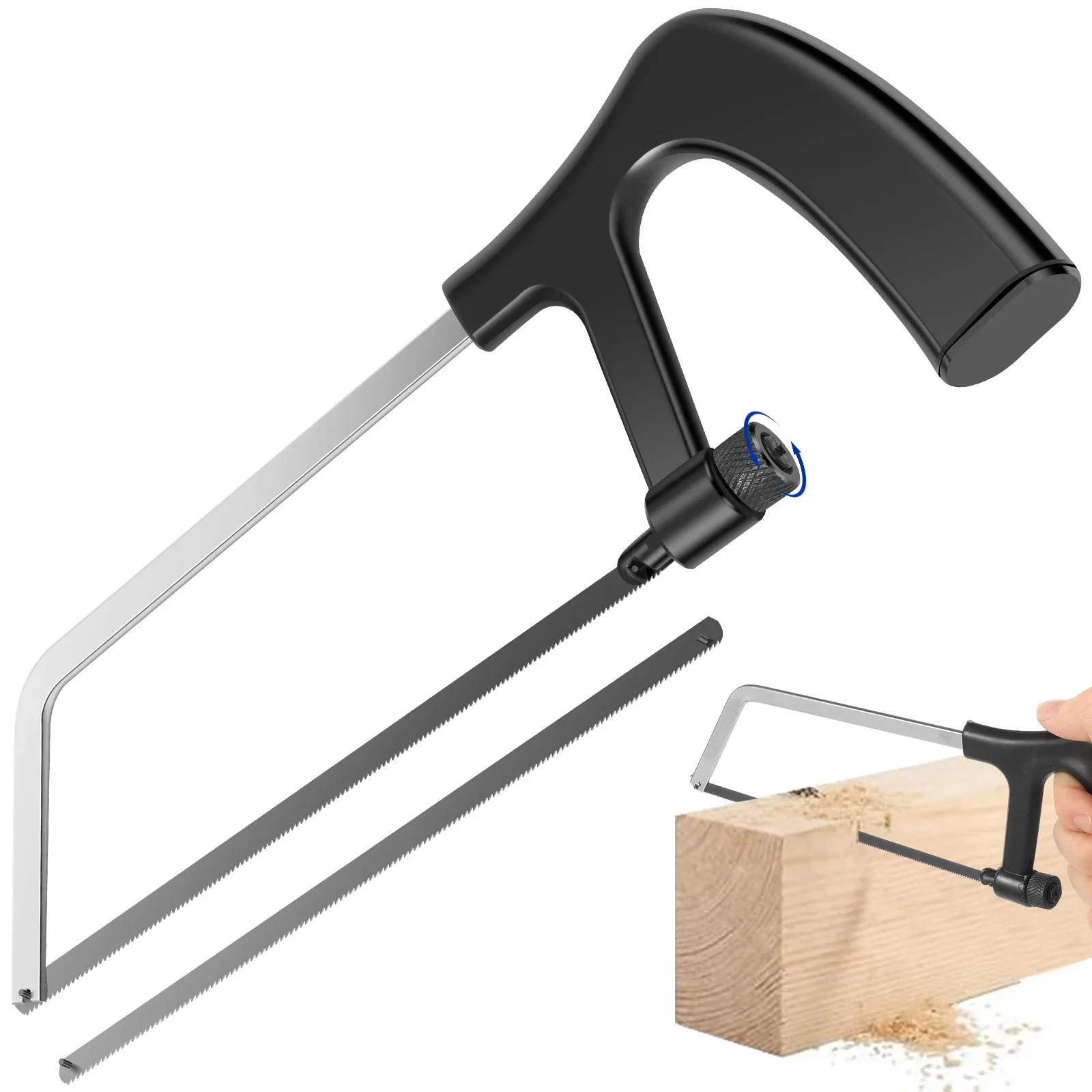 6 Inch Mini Portable Hand Saw with Extra Blade Metal Bend Saw with Comfort Grip Quick Change Blade for DIY Wood Plastic Cutting