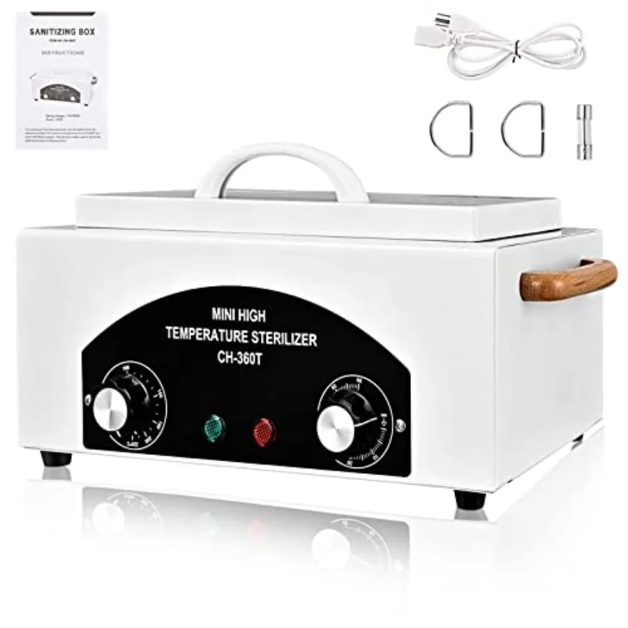 Sterilizer for Nail Tools 1.5L 110V 300W High Temperature Metal Clean Box with Adjustable Timer Temperature Sterilizer Cabinet