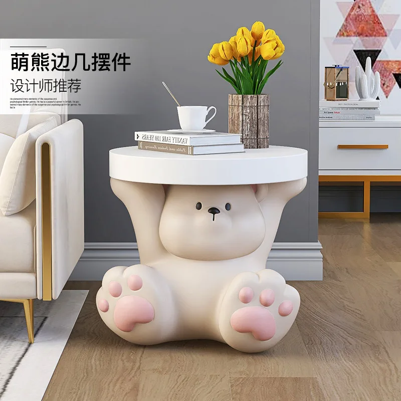 Cream Wind Big Bear Floor Decoration Living Room Furniture Coffee Table Sofa Side A Few Bedroom Bedside Table Home Decoration