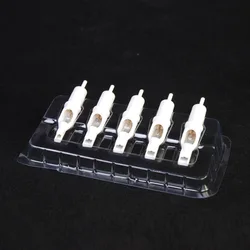 Disposable Plastic Transparent Ink Cartridge Needle Holder Bracket Tray Supply Portables Tattoos One Needle Holder 50Pcs/Pack