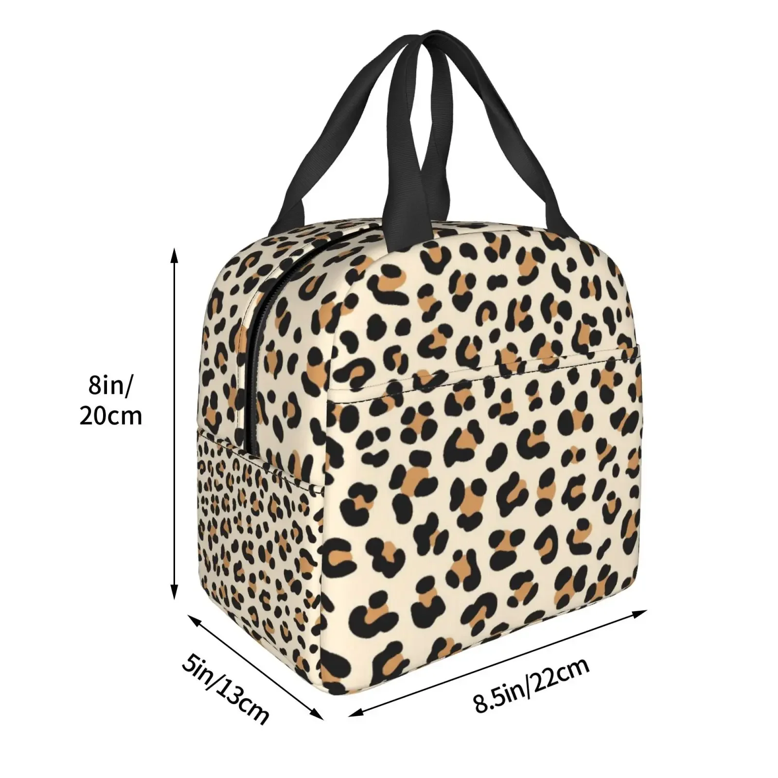 Abstract Cheetah Leopard Print Portable Lunch Boxes Waterproof Thermal Cooler Food Insulated Lunch Bag Kids School Children