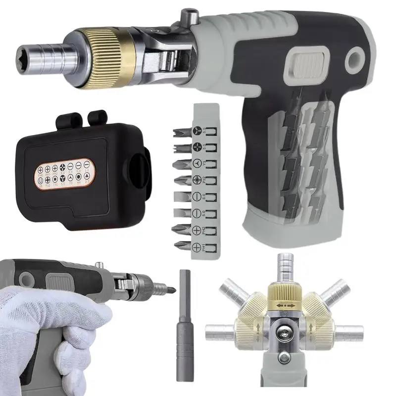 

Screw Driver Set 180 Degree Adjustable Angle Screwdriver Ergonomic Tool Electronics Repair Kit Nut Driver With Pop Out Bit