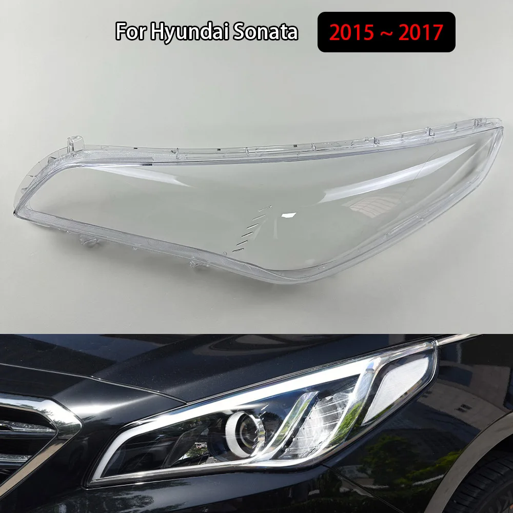 For Hyundai Sonata 2015 2016 2017 Front Headlamp Transparent Cover Lampshade Lamp Shell Masks Headlight Shade Lens Plexiglass