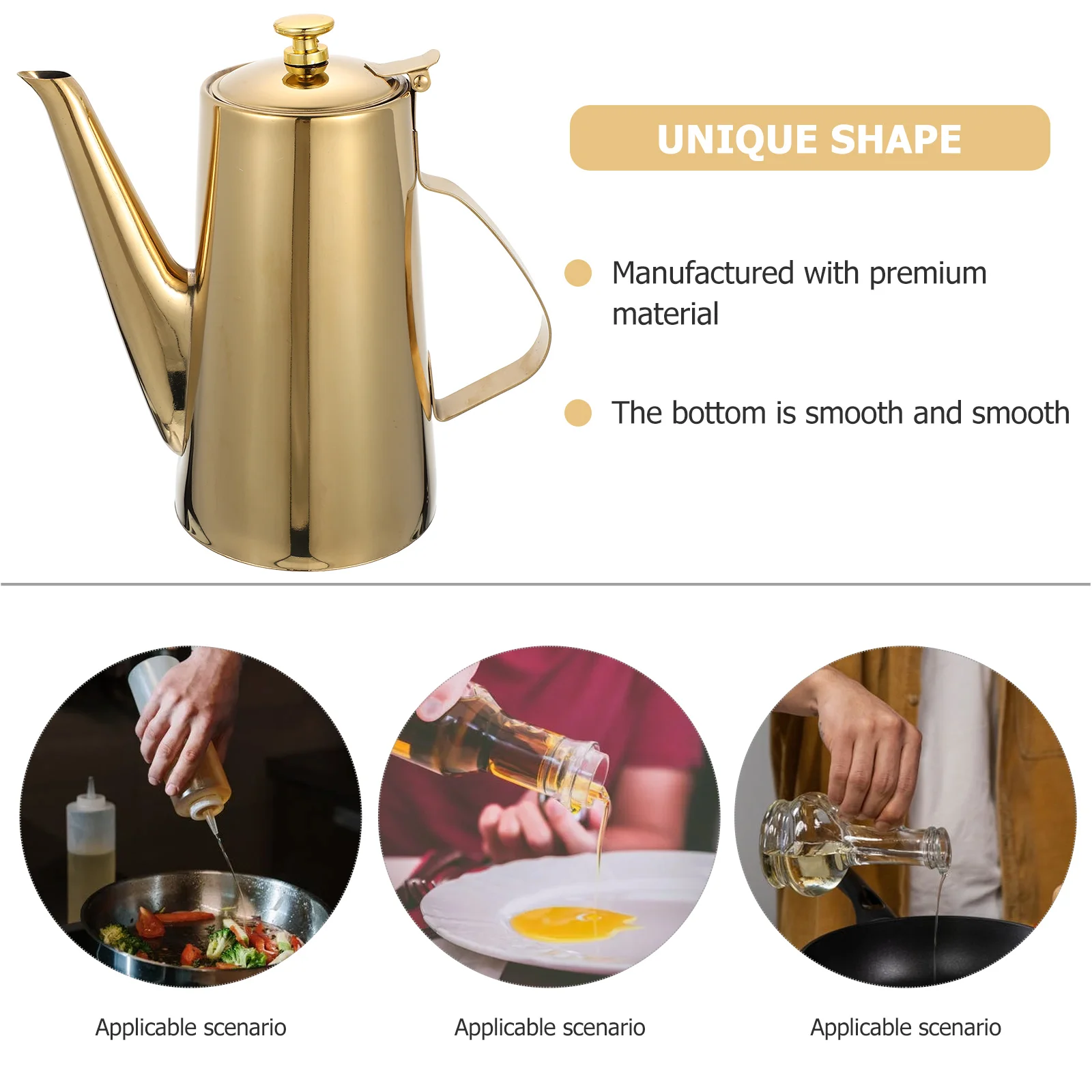 Stainless Steel Cold Water Jug Oil Dispensing Bottle Olive Dispenser Cans Storage Pitcher Multi-function Pot Tanker Long Spout