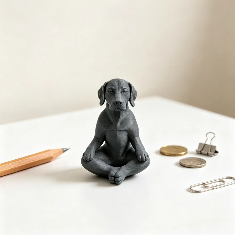 Black Meditation Weimaraner Resin Statue Zen Yoga Dog Figurine Living Room Desk Bookshelf Tabletop Decor Ornament