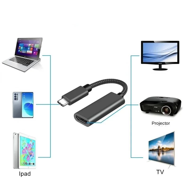 USB C to HDM I-호환 어댑터 4K 30Hz 케이블 유형 C MacBook 안드로이드 스마트 휴대 전화 USB-C 어댑터