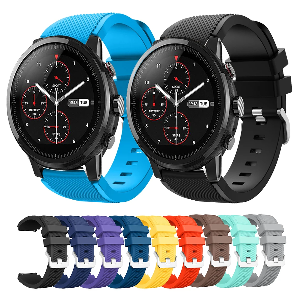 22mm Silicone Strap For Huami Amazfit Pace Stratos 3/2/2S Smart Watch Band For Samsung Galaxy Watch 46mm Gear S3