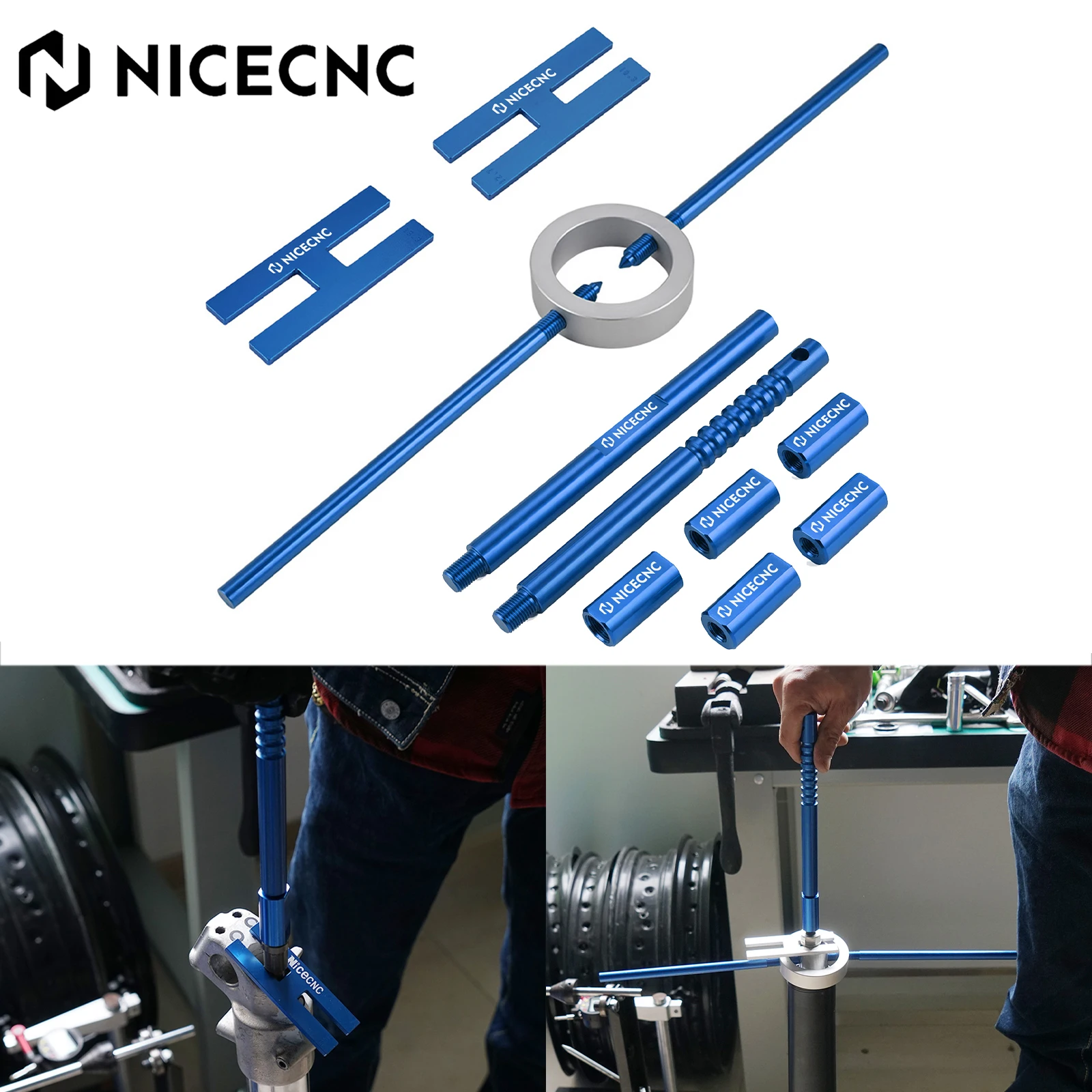 

Universal Motorcycle Fork Spring Compressor Tool Kit Damper Rod Holding Tool For Yamaha Honda Suzuki KTM Kawasaki BMW ATV UTV