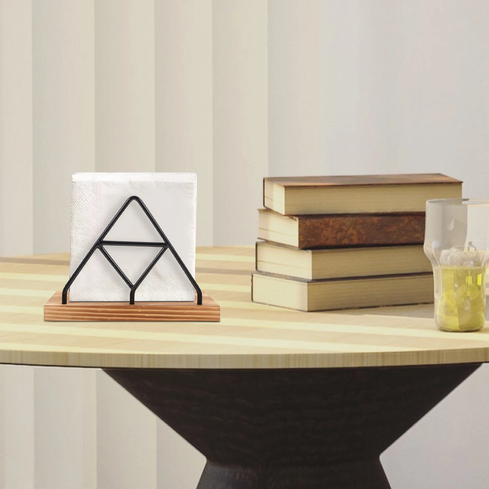 حامل مناديل حديدية مثلثة بتصميم عمودي موزع المناشف الورقية للمطبخ على الطراز القديم ومطعم منزلي عملي #4