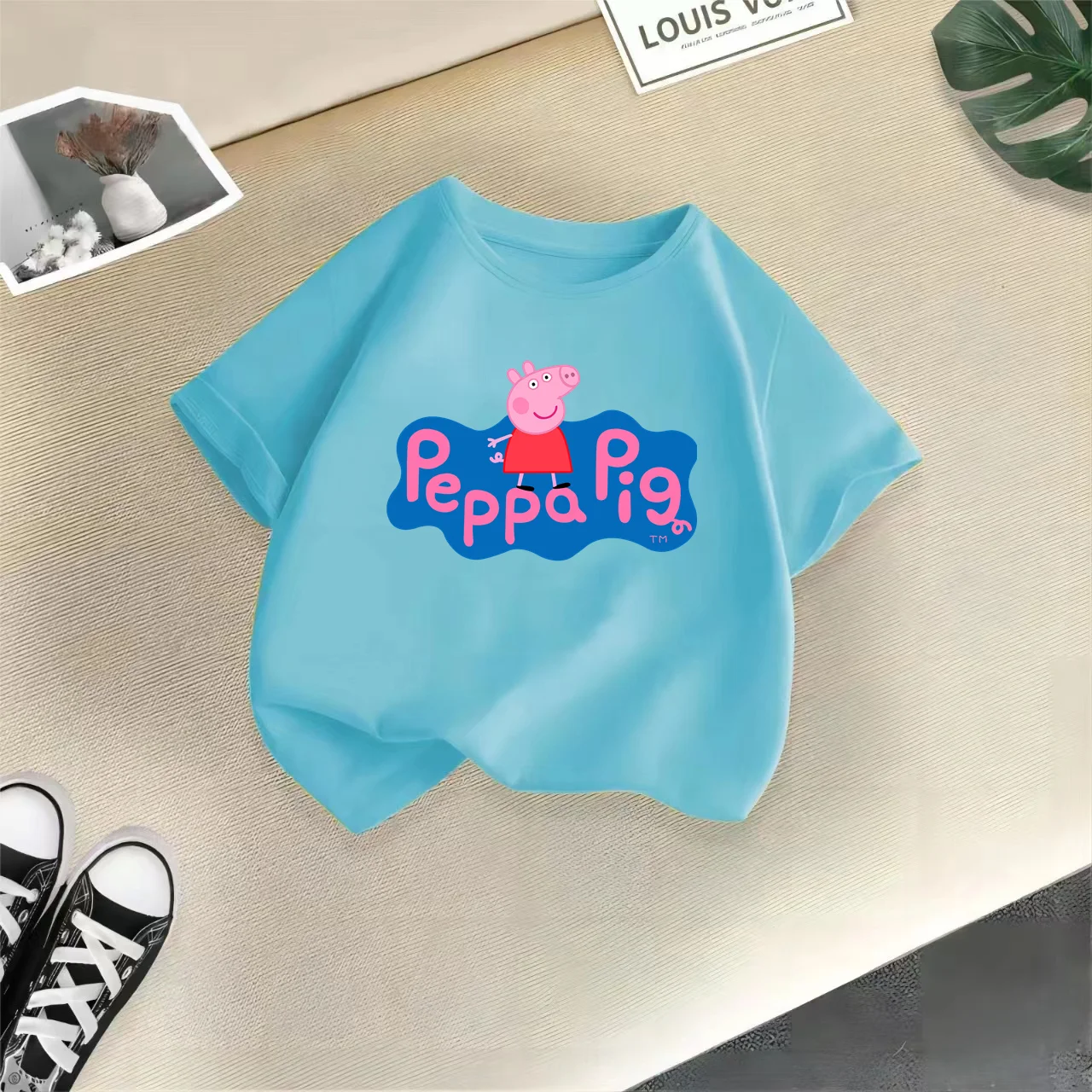 Children's Summer Cartoon Letter Printed Baby Cotton T-shirt for Boys and Girls Casual Doll Round Neck Comfortable Short Sleeves