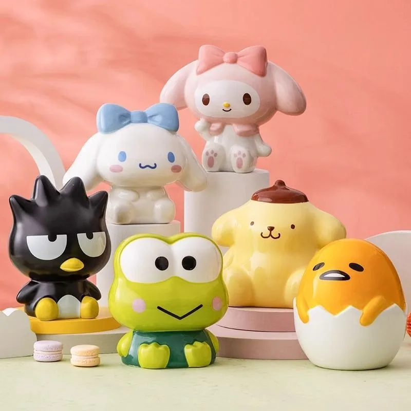

Hello Kitty Cinnamoroll Anime Kawaii Sanrio Ins Fashion Ceramic Piggy Bank Cute Creative Cartoon Decorative Storage Case Toys