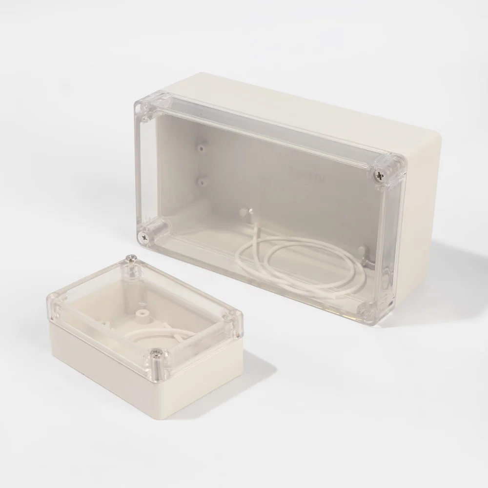 Caja de Conexiones de Plástico Blanca Impermeable, Caja de Instrumentos con Cubierta Transparente, Caja para Proyectos Eléctricos