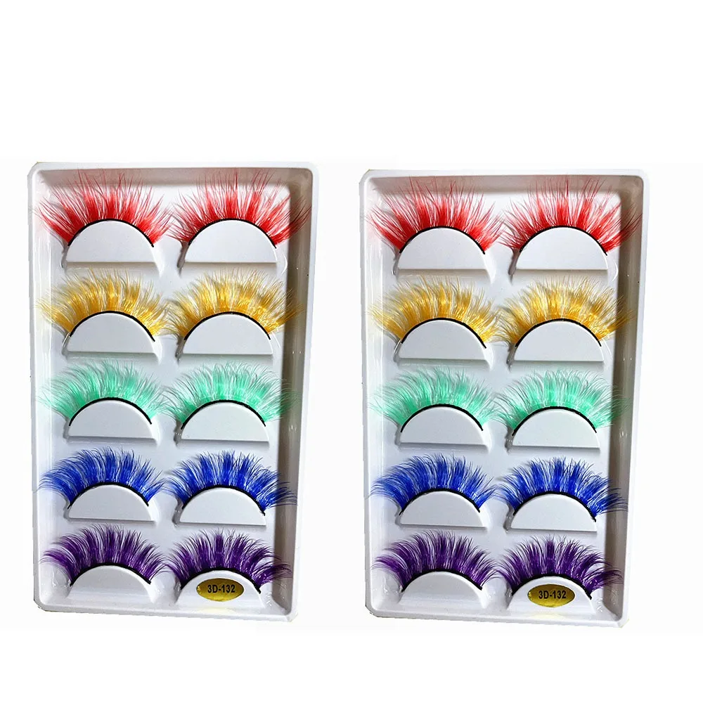 

2 Box Natural Simulation Eye Eyelashes Beautiful Lashes Extension Colored False Eyelashes Reusable Thick Fluffy Lashes