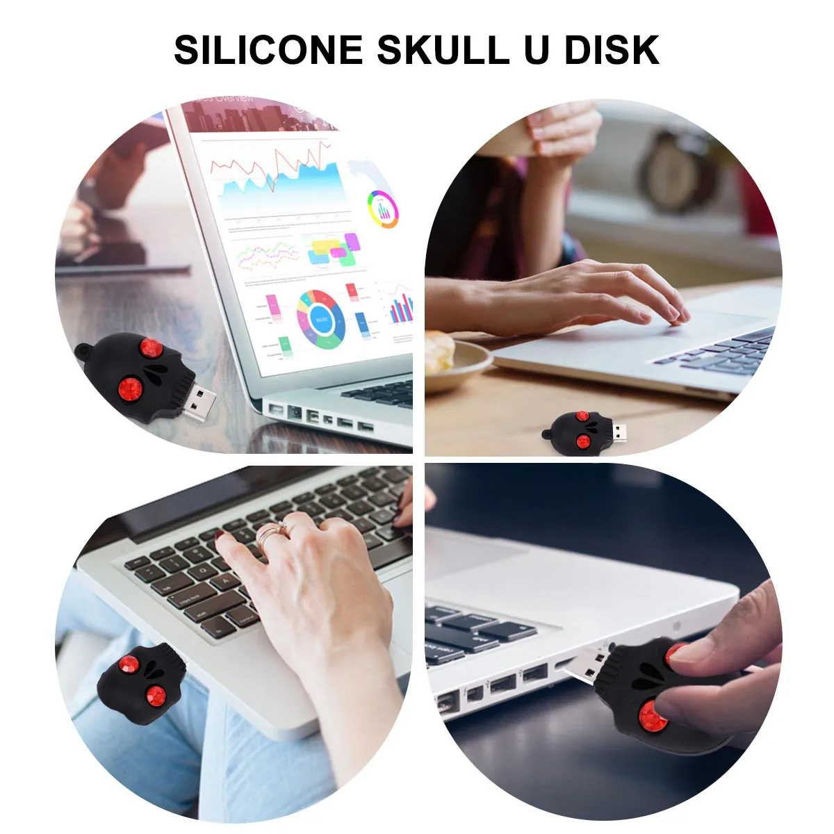 

Skull USB Drive Shape Flash Jump Pendrive Cute Portable 64gb Halloween Silica Gel