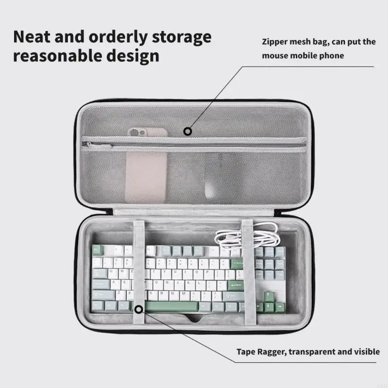 

462E Сверхмощная водонепроницаемая защитная сумка для переноски для беспроводных клавиатур с 68 клавишами