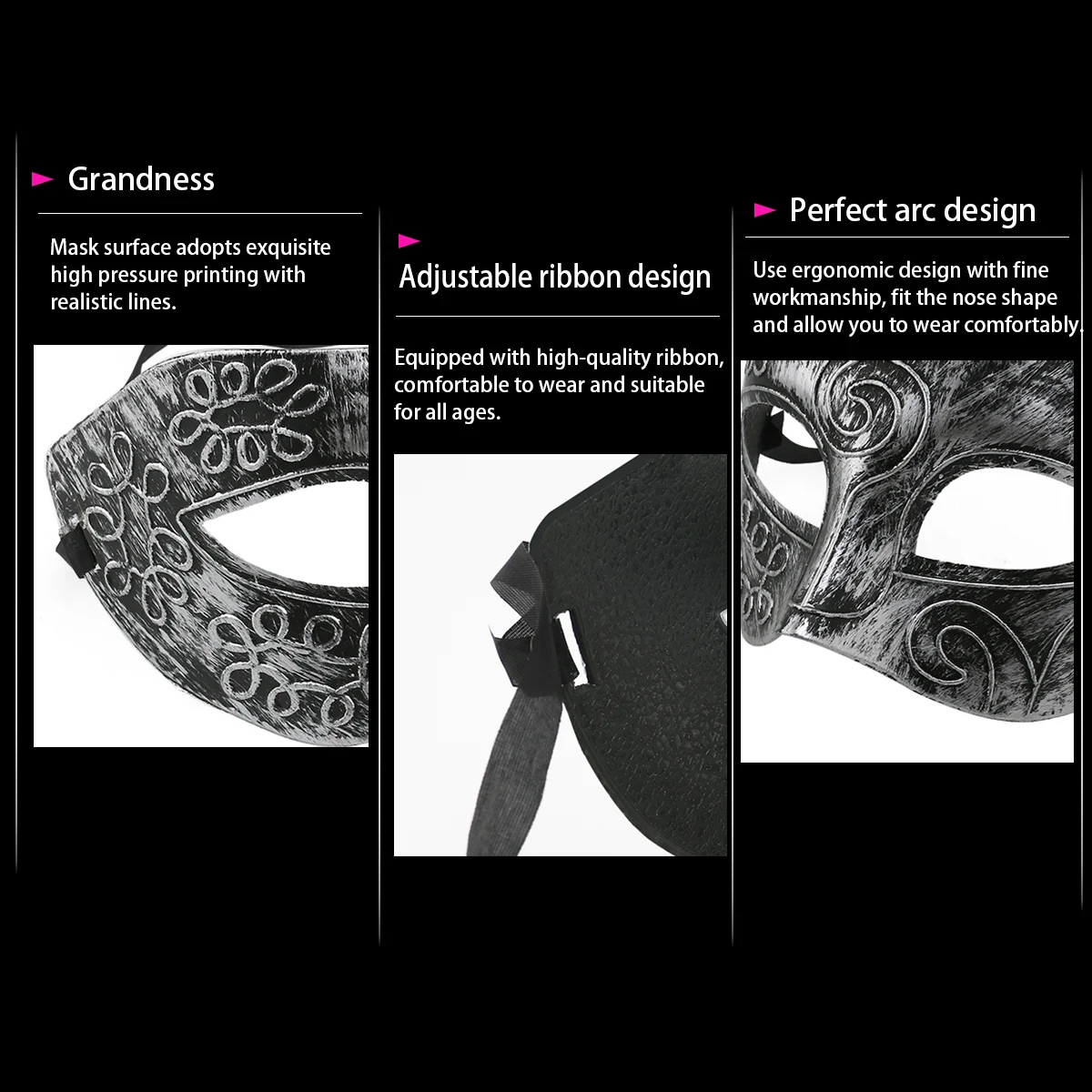 The Mask Masquerade Greek Fancy Dress Ball Roman Face Two Colors Make up Lovers Miss