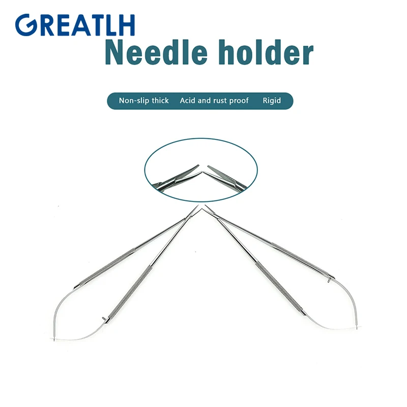 21cm Stainless Steel Ophthalmic Needle Holder Autoclavable Micro Suturing Tool Ophthalmic Instrument