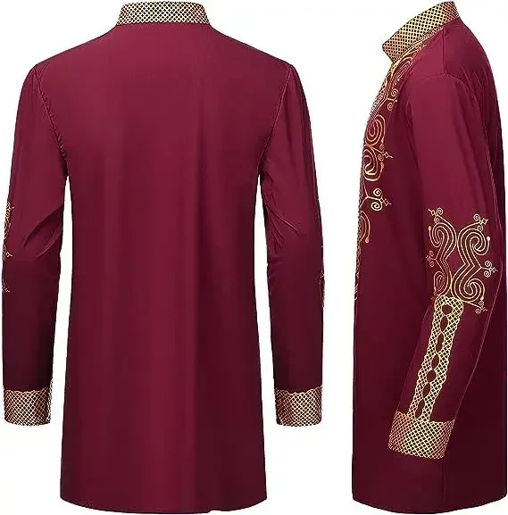 LIBIELIY Abito da uomo di vendita caldo Stile etnico africano Abiti ricamati a maniche lunghe Abbigliamento tradizionale da uomo 2 pezzi Pantaloni Cl