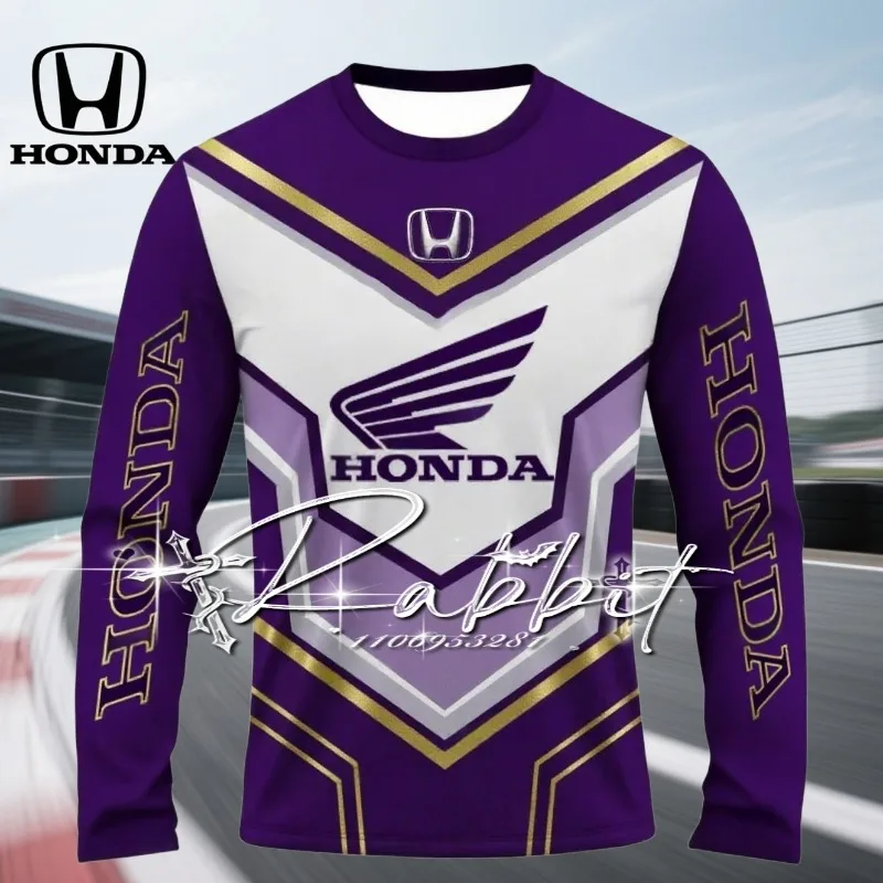 

2025NewFashionable Street Honda Motorcycle Racing Off-road Track RiderT-shirt Men's Sports Quick DryingCyclingLong Sleeved Shirt