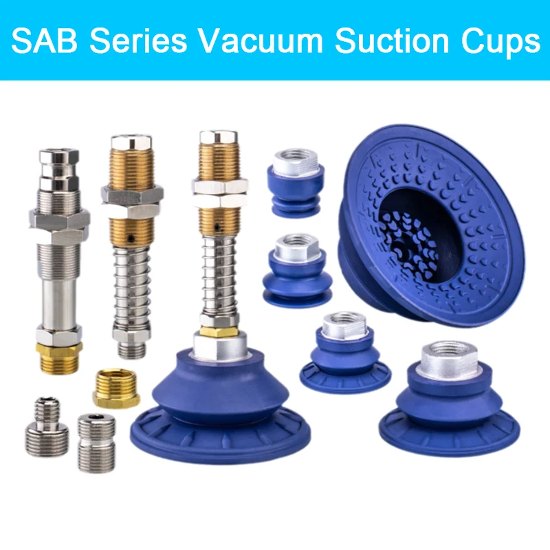 

SAB Series Vacuum Suction Cups SAB22/30/40/50 Manipulator Corrugated Sucker Strong Force Nitrile Rubber Industrial Accessories