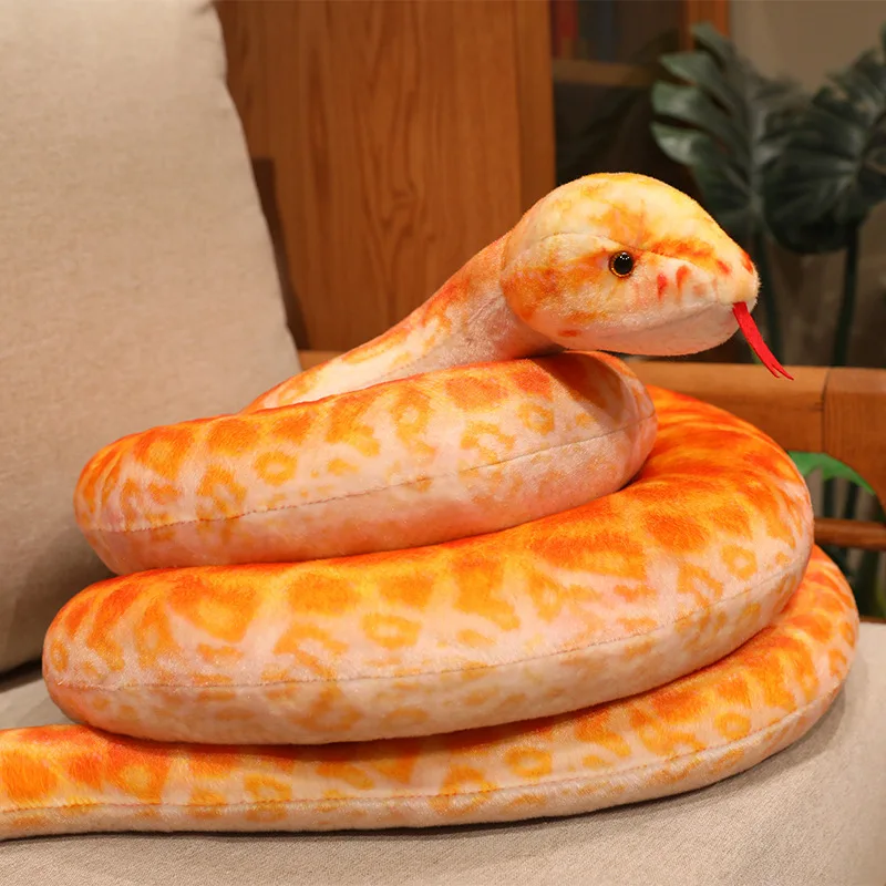 Lifelike Snake Stuffed Animal Soft Realistic Trimeresurus Python Plush Toy Giant Snake Plushie for Prank Halloween Party Decor